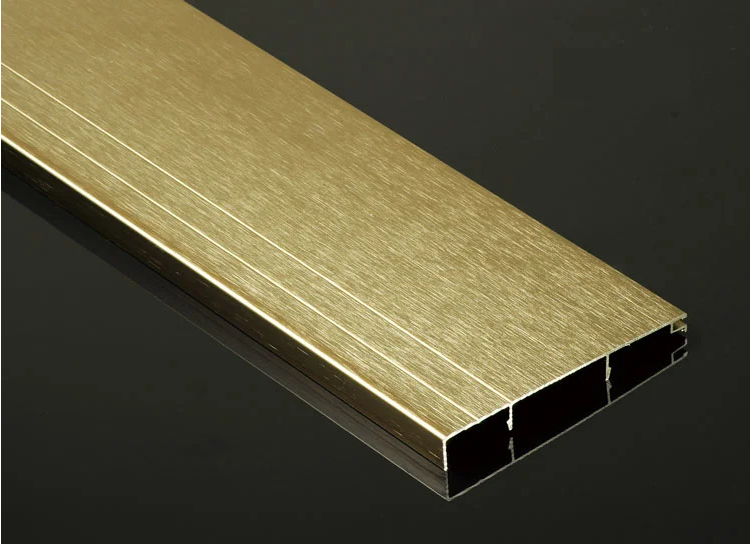 Brush Surface Customize Golden Metallic Color Aluminium Extruded Profile
