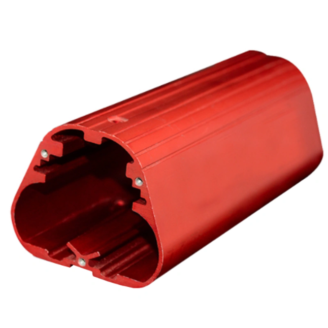 Κόκκινο ανοδιωμένο αλουμίνιο προσαρμοσμένο κύλινδρο Προφίλ CNC επεξεργασμένο